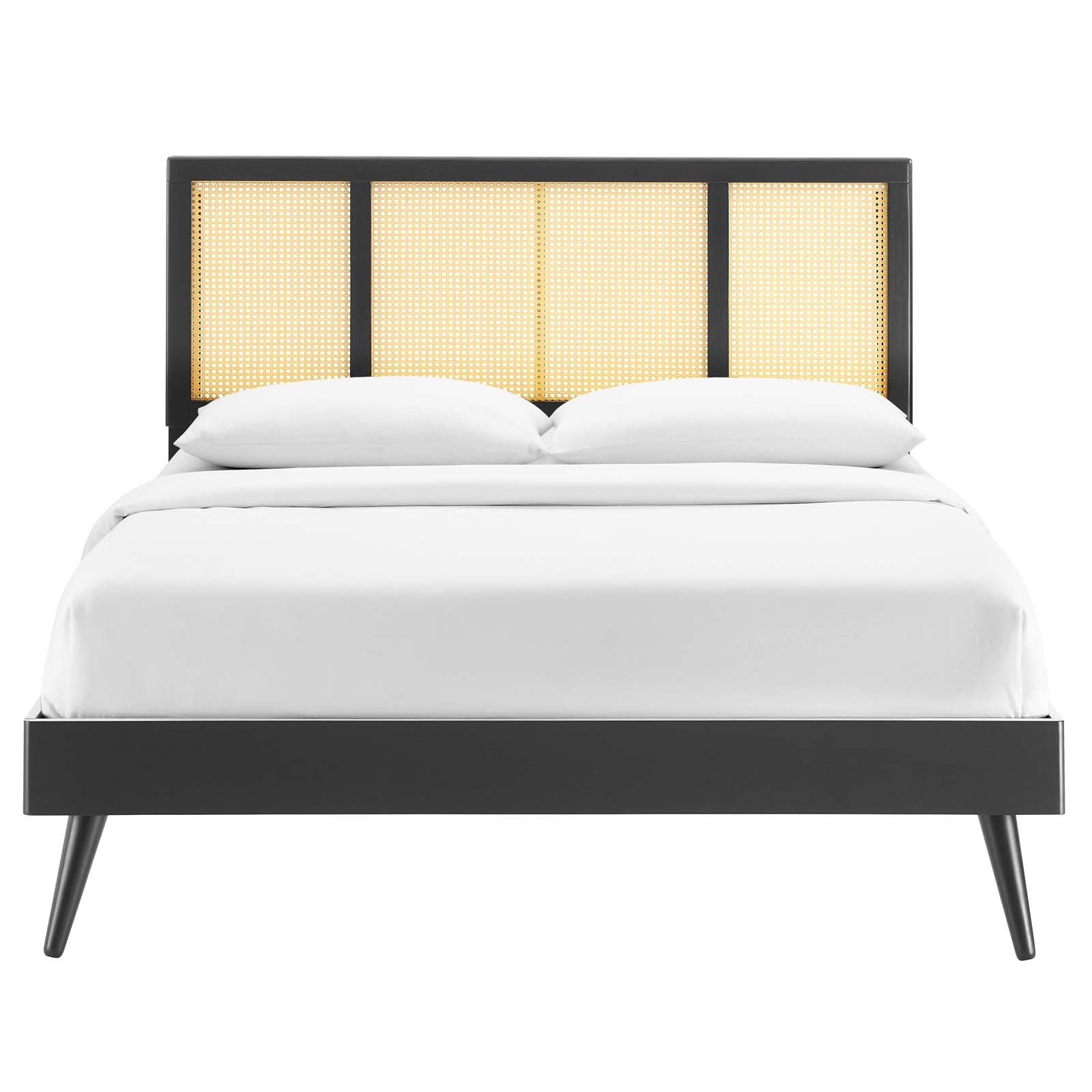 Kelsea Cane and Wood King Platform Bed With Splayed Legs By Modway - MOD-6698 | Beds | Modishstore - 5
