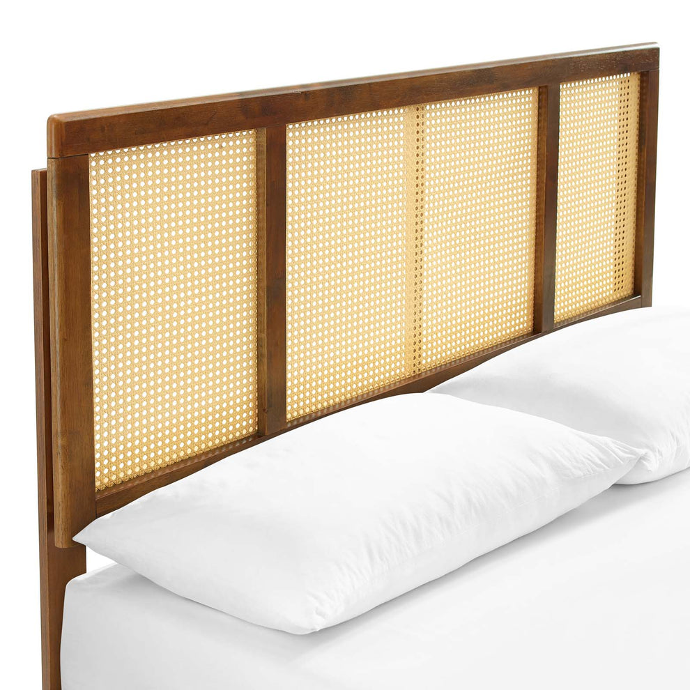Kelsea Cane and Wood King Platform Bed With Splayed Legs By Modway - MOD-6698 | Beds | Modishstore - 11