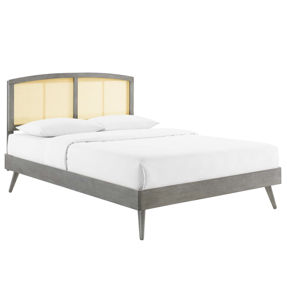 Sierra Cane and Wood Full Platform Bed With Splayed Legs By Modway - MOD-6700 | Beds | Modishstore - 7