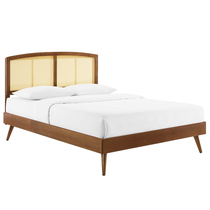 Sierra Cane and Wood Full Platform Bed With Splayed Legs By Modway - MOD-6700 | Beds | Modishstore - 12