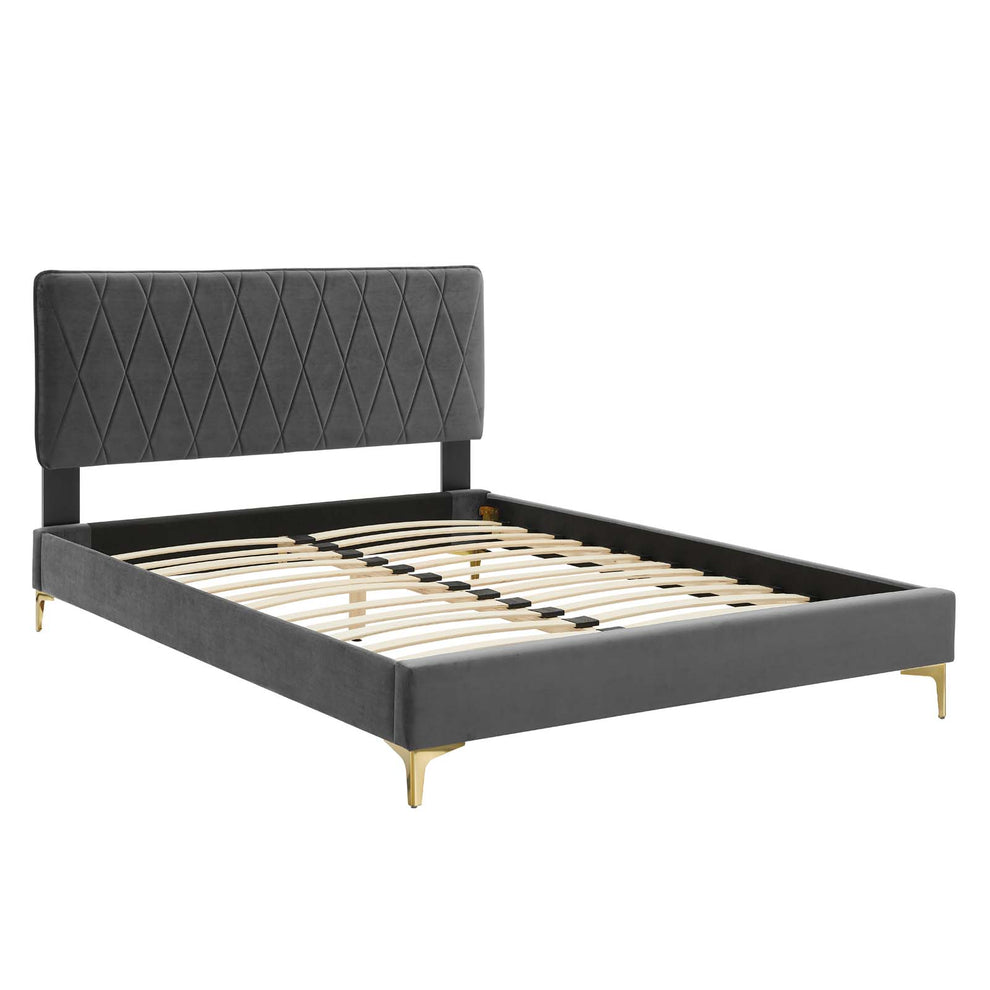 Modway Phillipa Performance Velvet Queen Platform Bed - MOD-6706 | Beds | Modishstore - 3