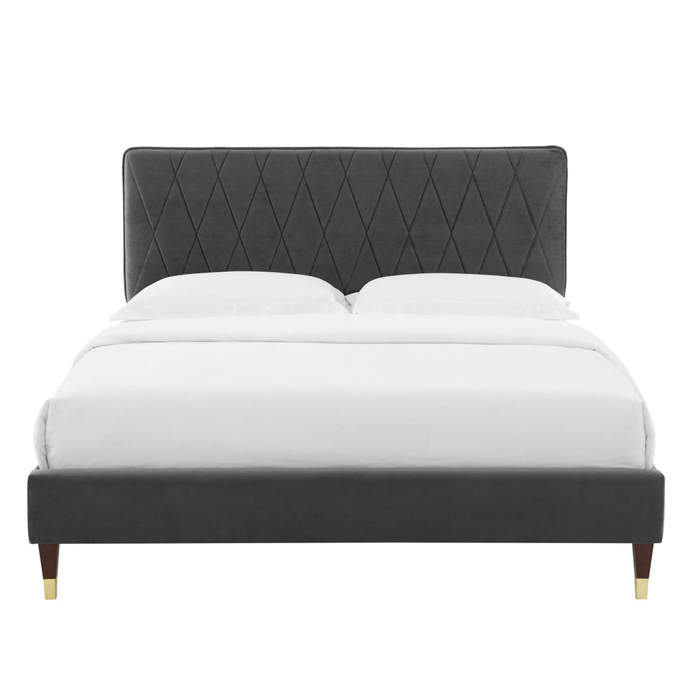 Modway Phillipa Performance Velvet Queen Platform Bed - MOD-6707 | Beds | Modishstore - 7
