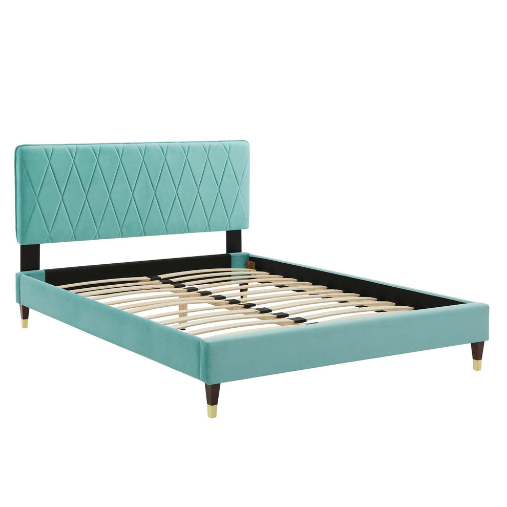 Modway Phillipa Performance Velvet Queen Platform Bed - MOD-6707 | Beds | Modishstore - 24