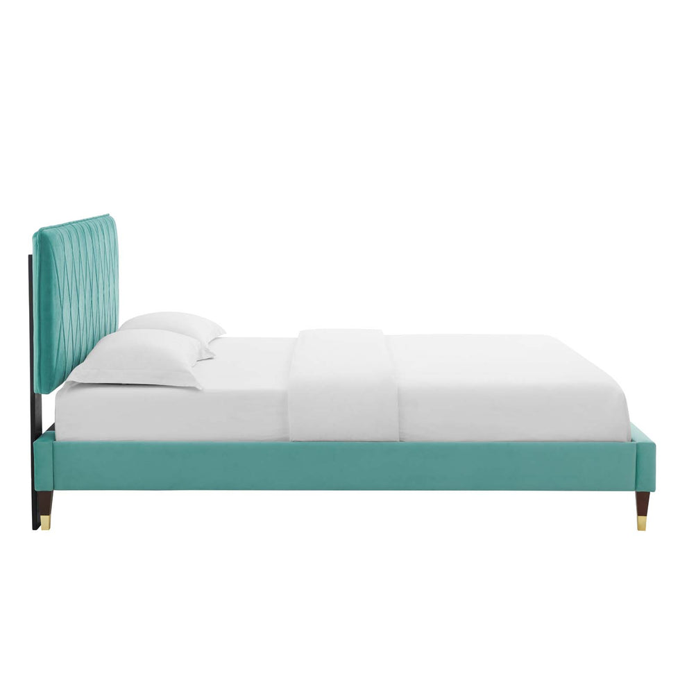 Modway Phillipa Performance Velvet Queen Platform Bed - MOD-6707 | Beds | Modishstore - 27