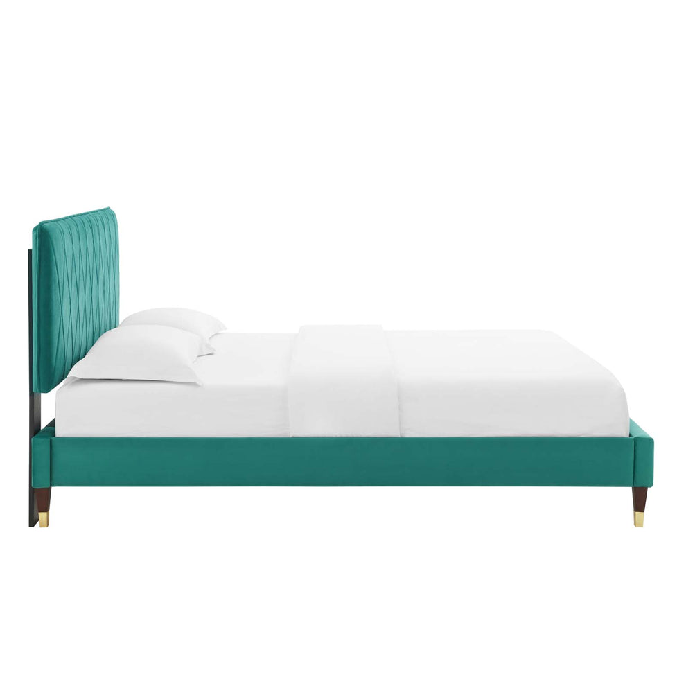 Modway Phillipa Performance Velvet Queen Platform Bed - MOD-6707 | Beds | Modishstore - 48