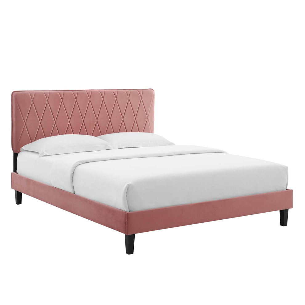 Modway Phillipa Performance Velvet Queen Platform Bed - MOD-6708 | Beds | Modishstore - 9