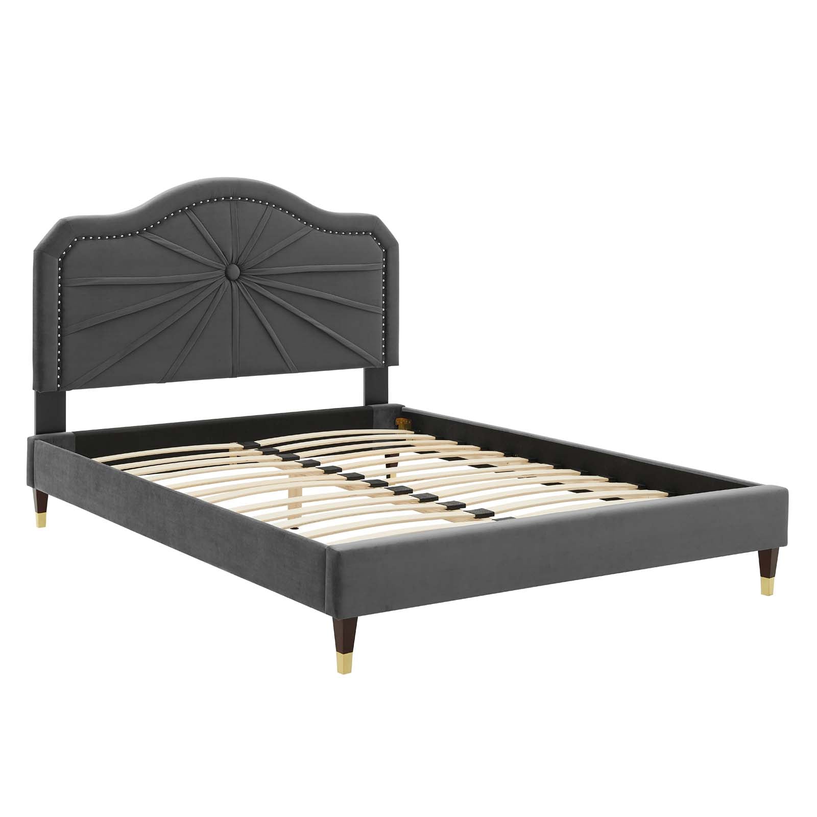 Modway Portia Performance Velvet Queen Platform Bed | Beds | Modishstore-3