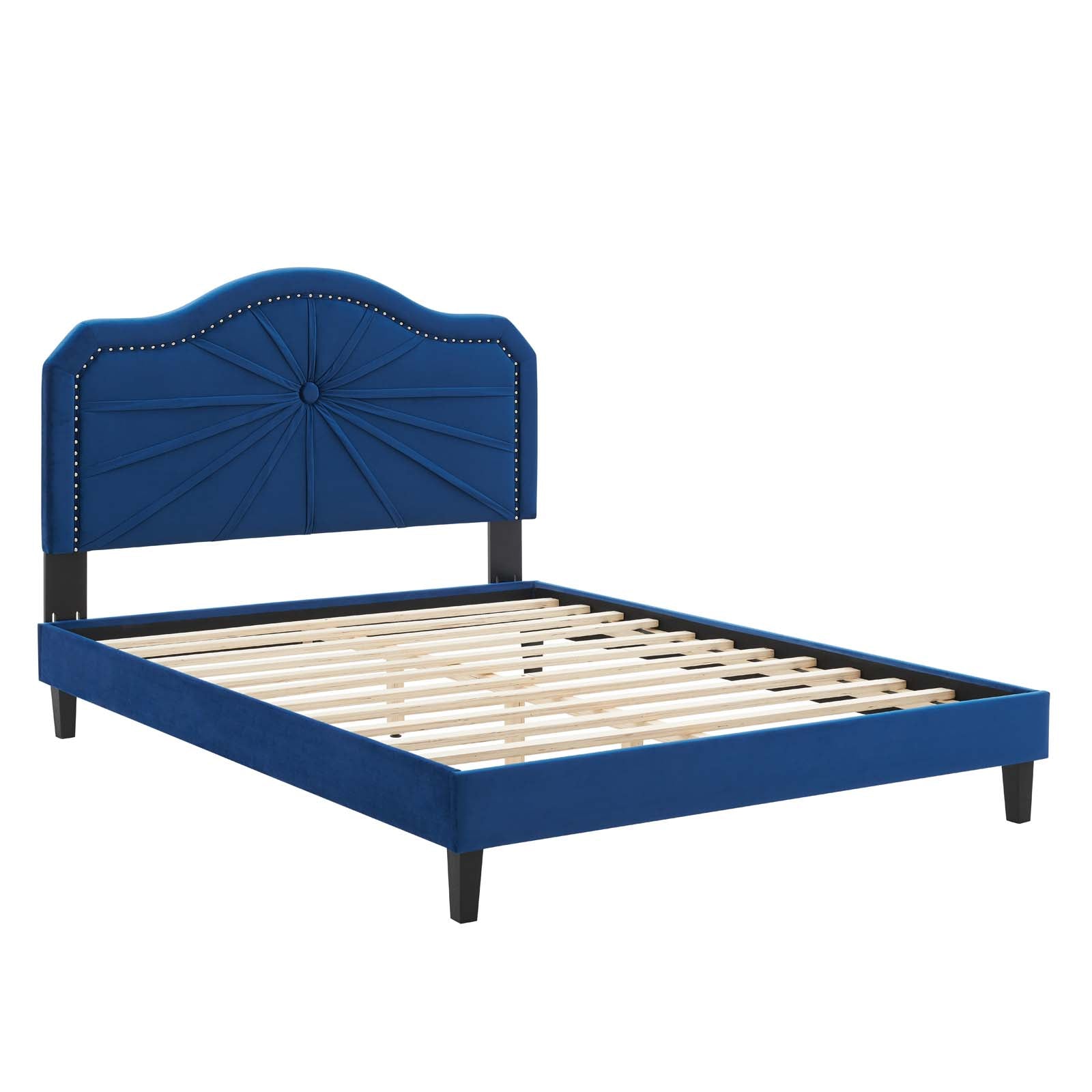 Modway Portia Performance Velvet Queen Platform Bed | Beds | Modishstore-31