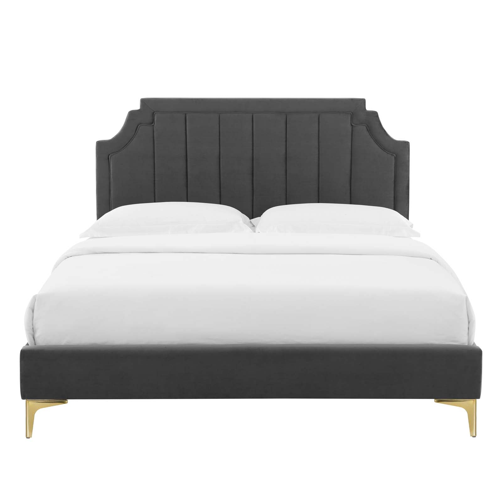 Modway Sienna Performance Velvet Queen Platform Bed | Beds | Modishstore-6