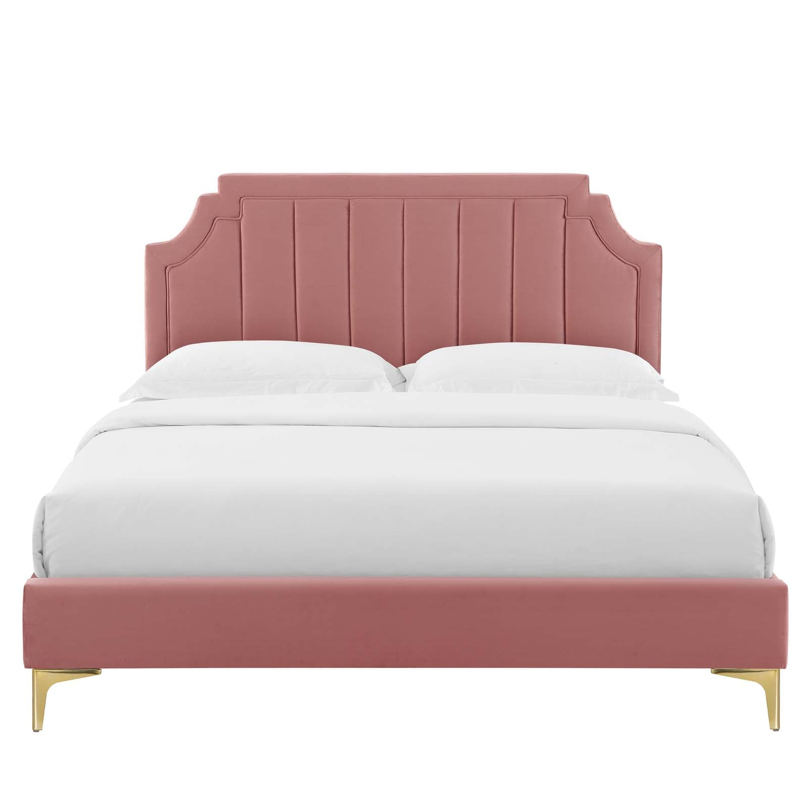 Modway Sienna Performance Velvet Queen Platform Bed | Beds | Modishstore-13