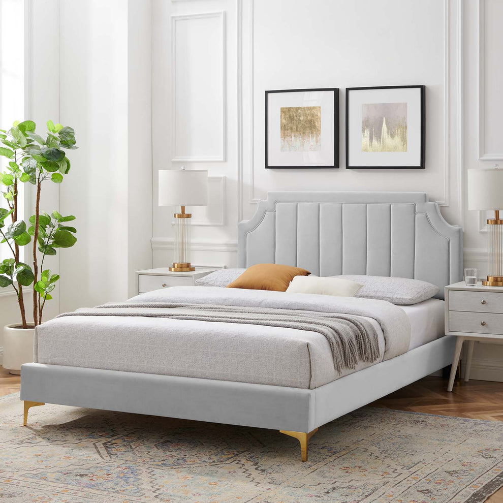 Modway Sienna Performance Velvet Queen Platform Bed - MOD-6712 | Beds | Modishstore - 62