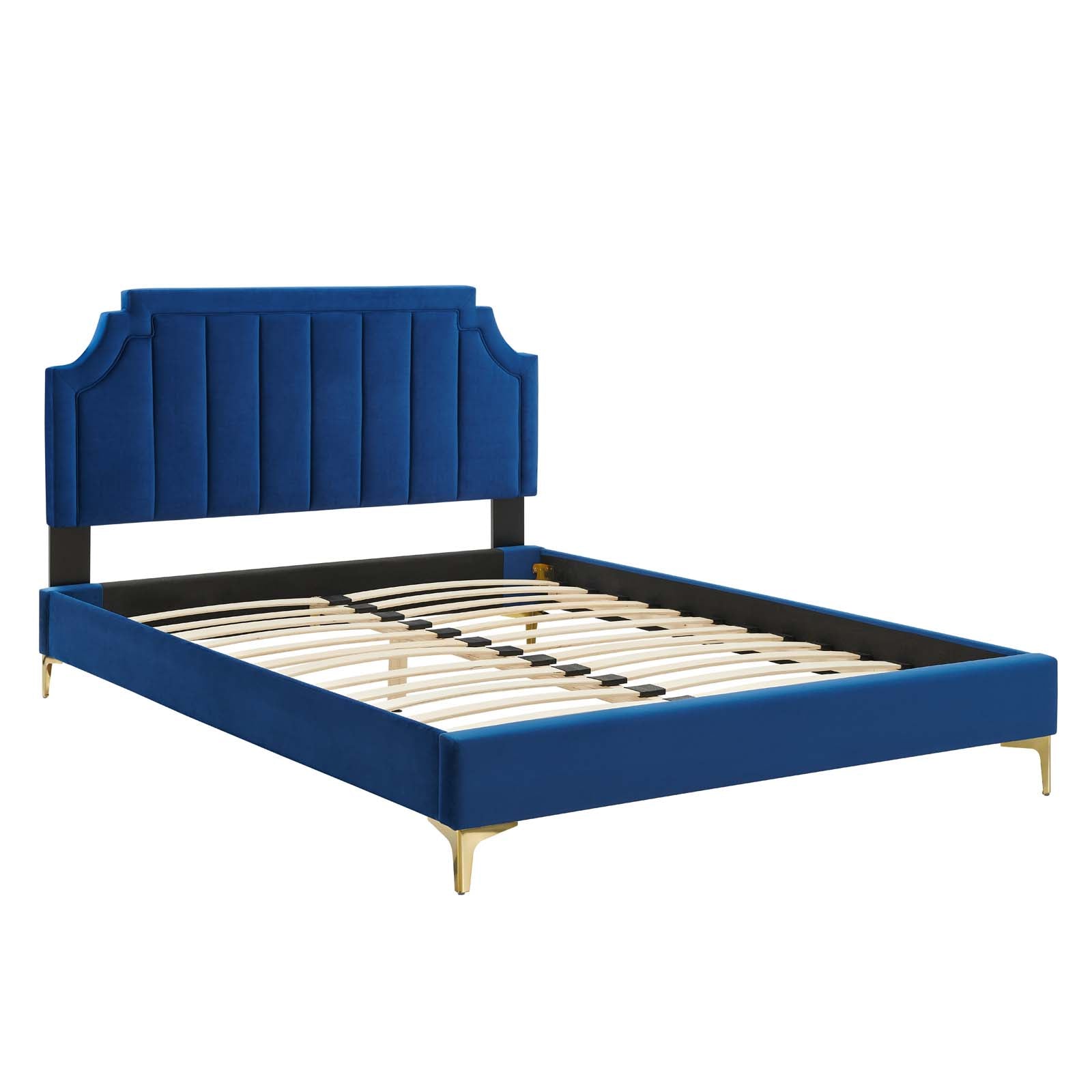 Modway Sienna Performance Velvet Queen Platform Bed | Beds | Modishstore-31