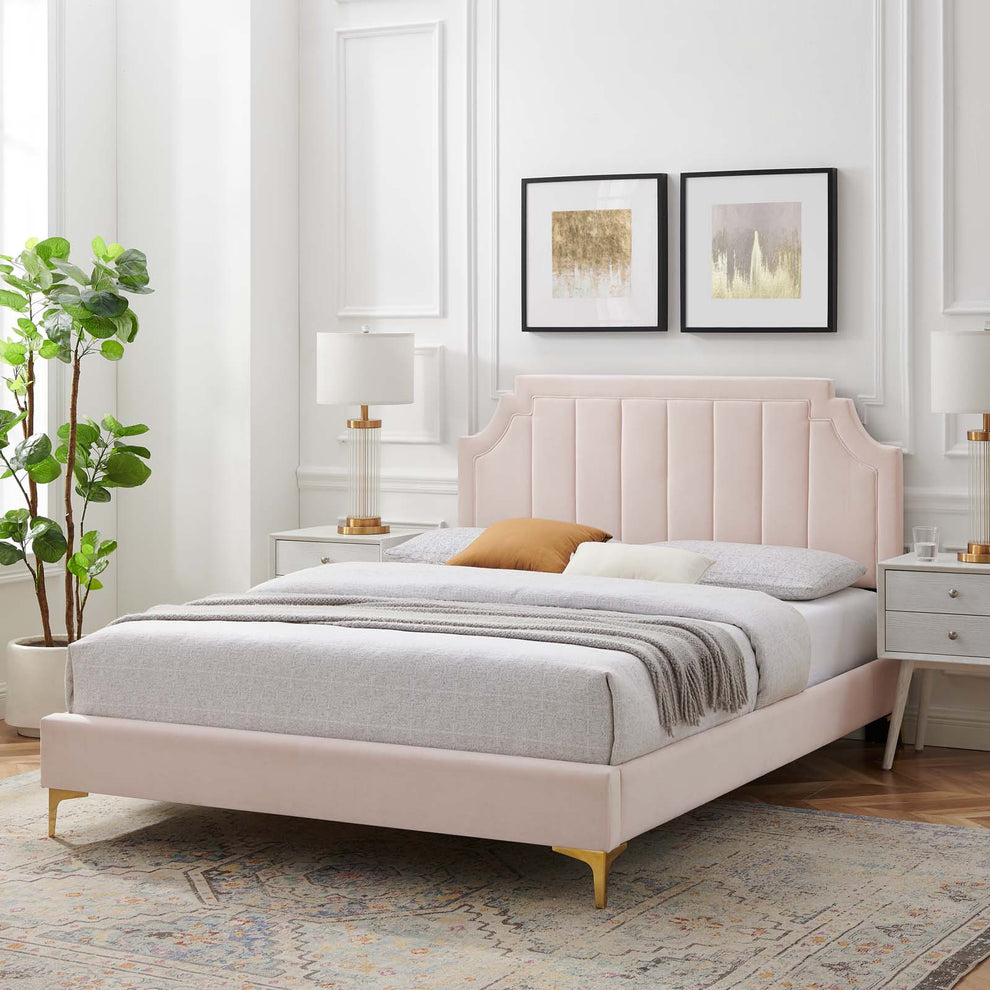 Modway Sienna Performance Velvet Queen Platform Bed - MOD-6712 | Beds | Modishstore - 61