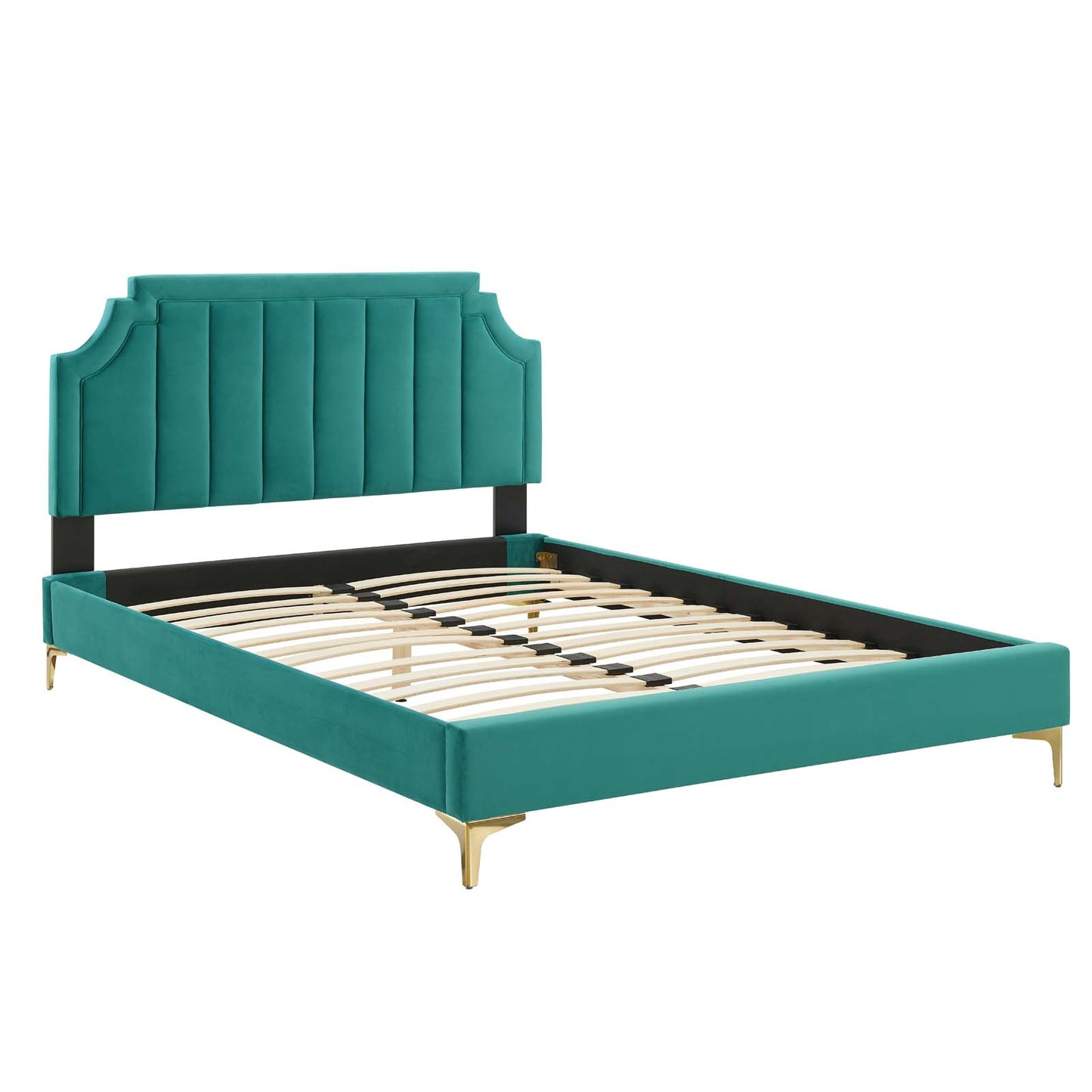 Modway Sienna Performance Velvet Queen Platform Bed | Beds | Modishstore-45