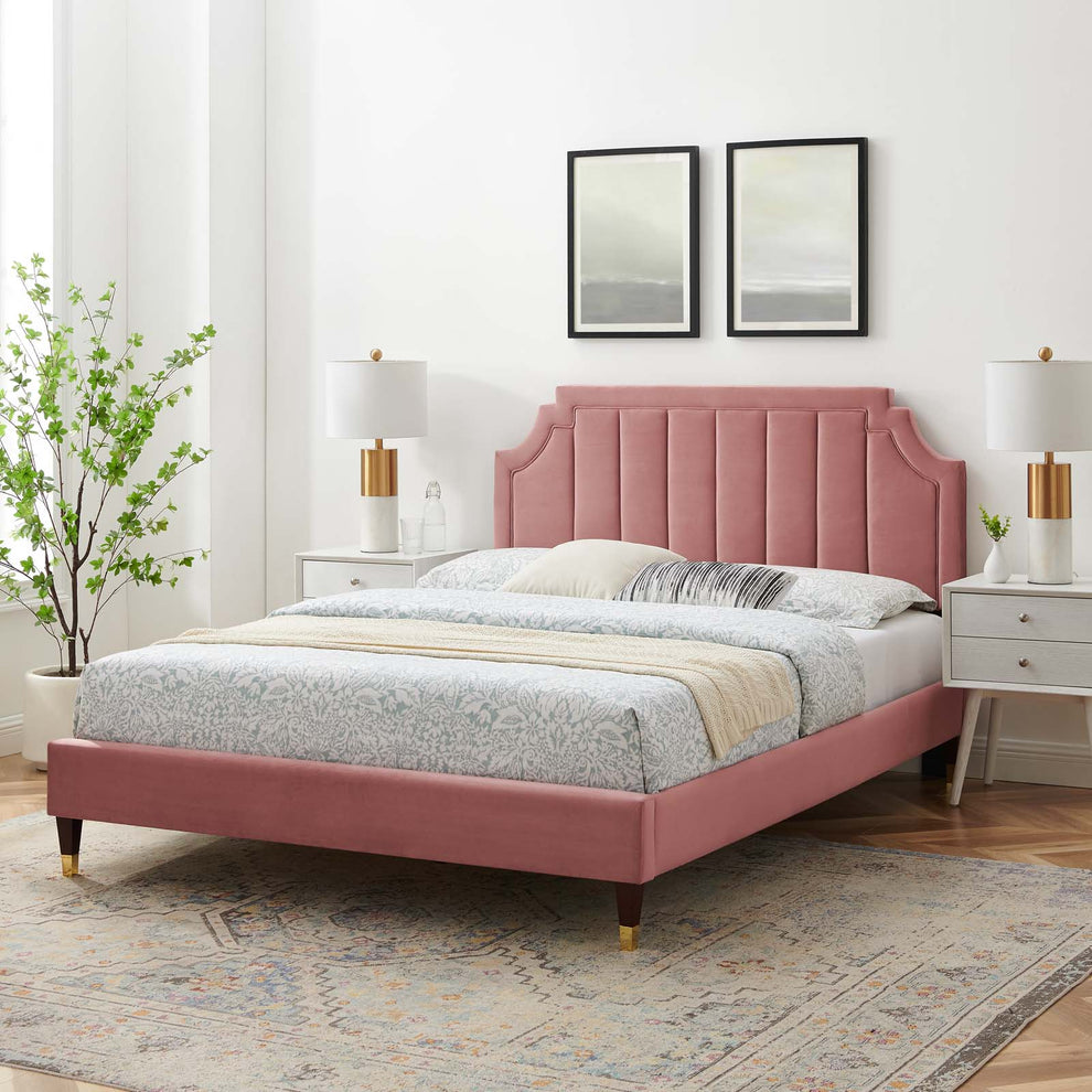 Modway Sienna Performance Velvet Queen Platform Bed - MOD-6713 | Beds | Modishstore - 63