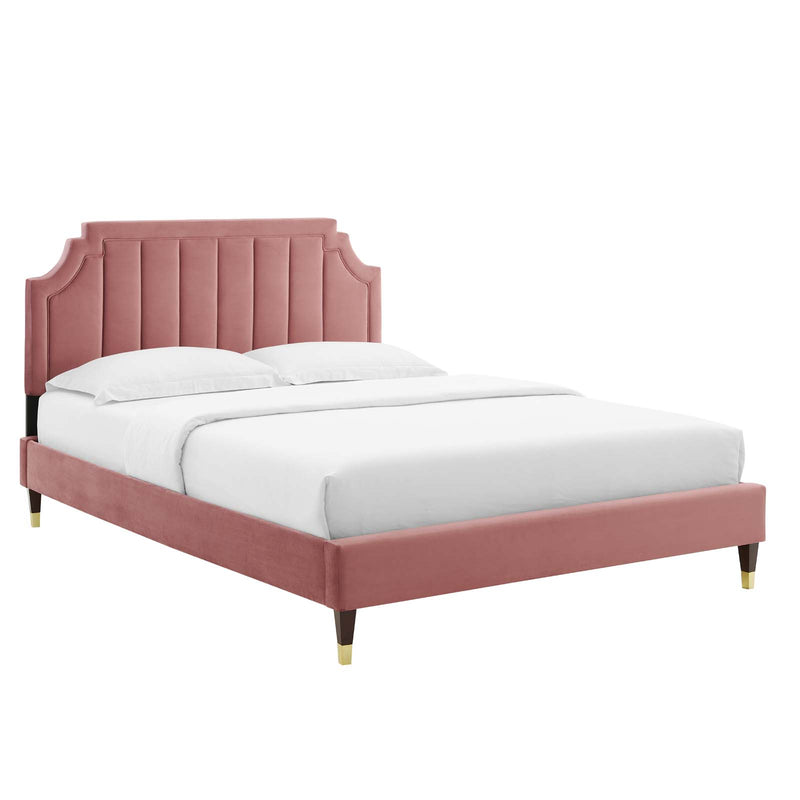Modway Sienna Performance Velvet Queen Platform Bed | Beds | Modishstore-9