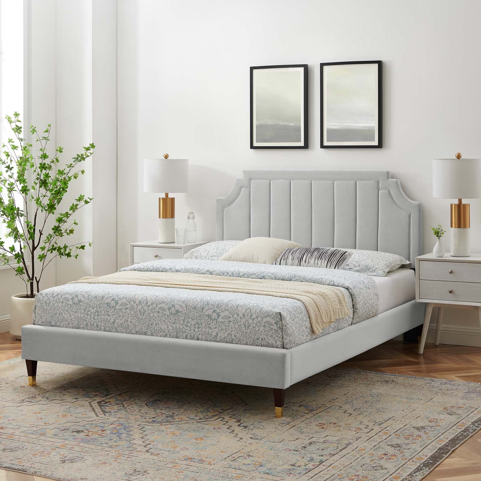 Modway Sienna Performance Velvet Queen Platform Bed - MOD-6713 | Beds | Modishstore - 59