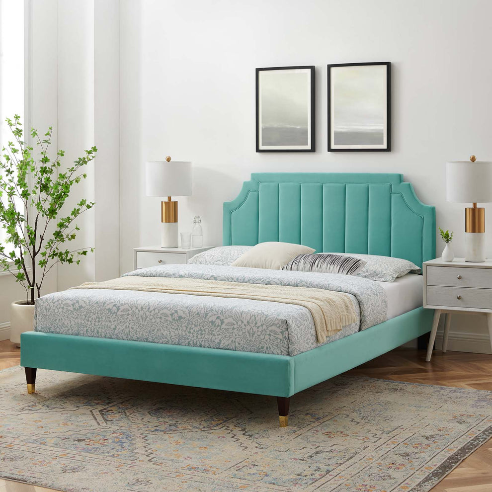 Modway Sienna Performance Velvet Queen Platform Bed - MOD-6713 | Beds | Modishstore - 61