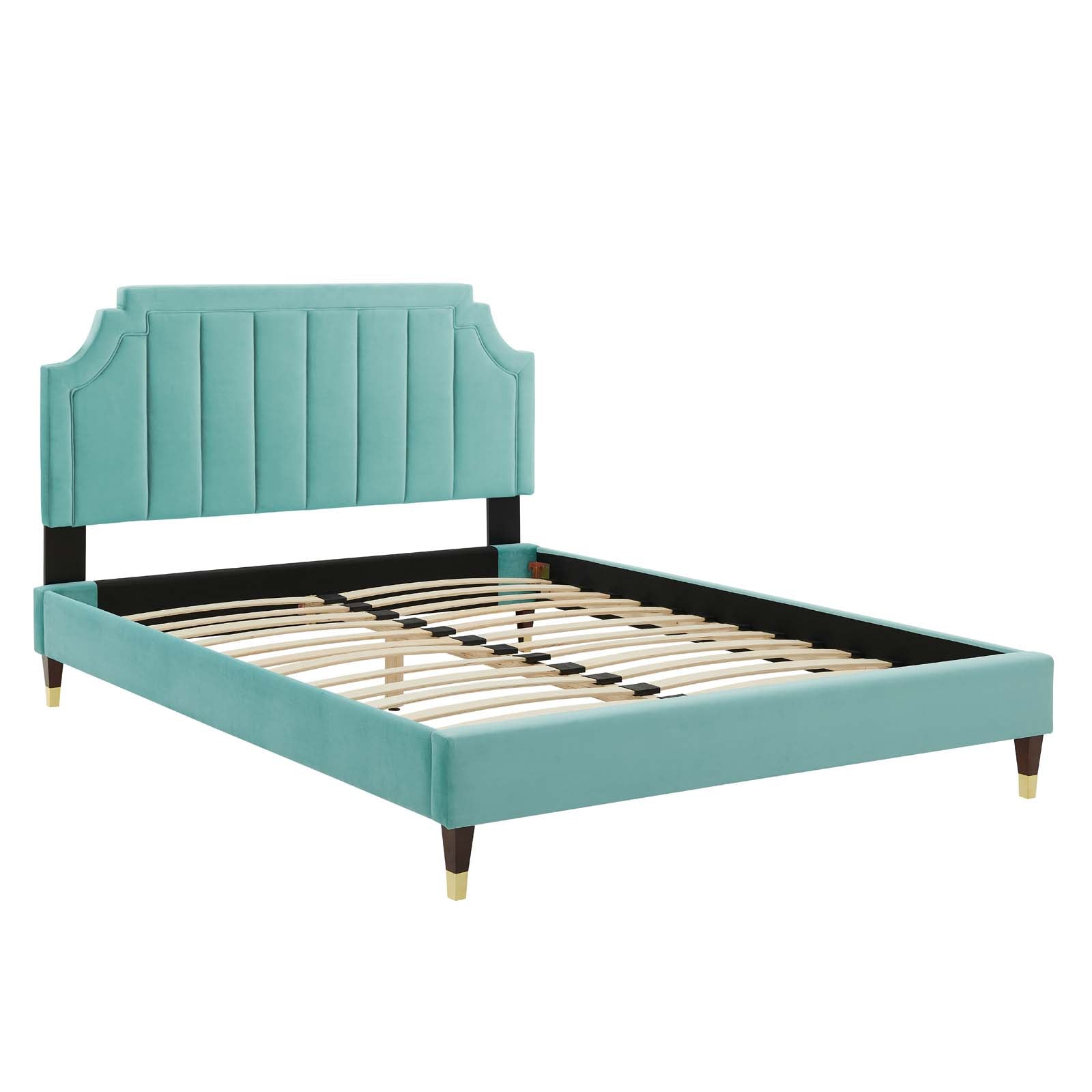 Modway Sienna Performance Velvet Queen Platform Bed | Beds | Modishstore-24