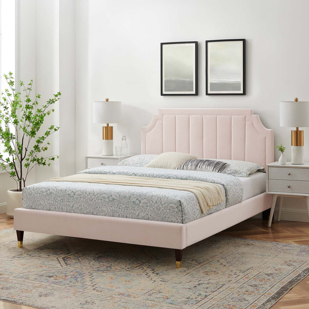 Modway Sienna Performance Velvet Queen Platform Bed - MOD-6713 | Beds | Modishstore - 60