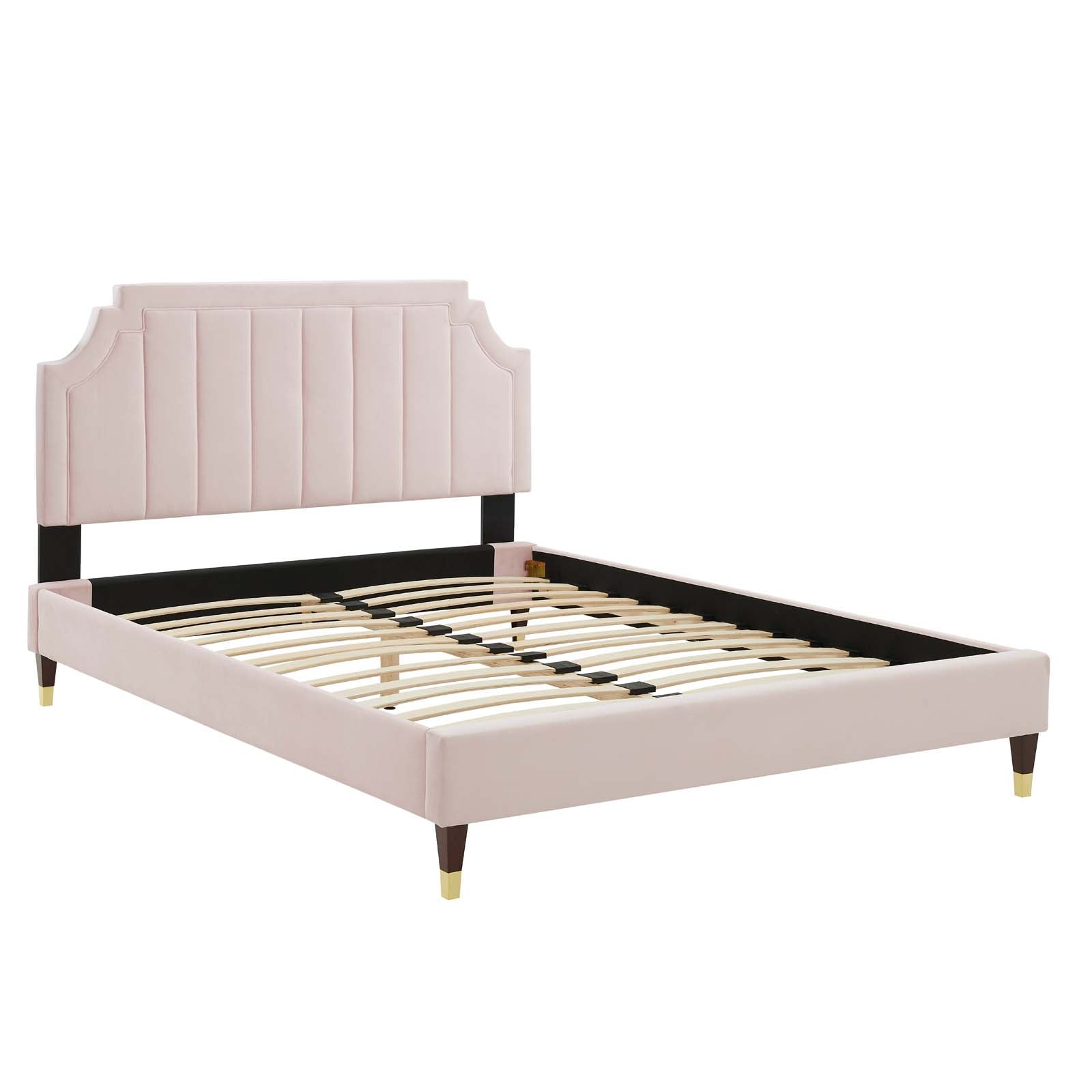 Modway Sienna Performance Velvet Queen Platform Bed | Beds | Modishstore-38
