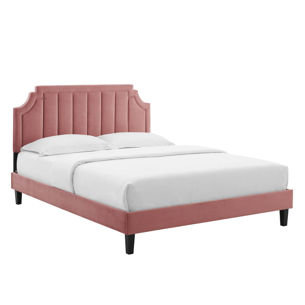 Modway Sienna Performance Velvet Queen Platform Bed - MOD-6714 | Beds | Modishstore - 9