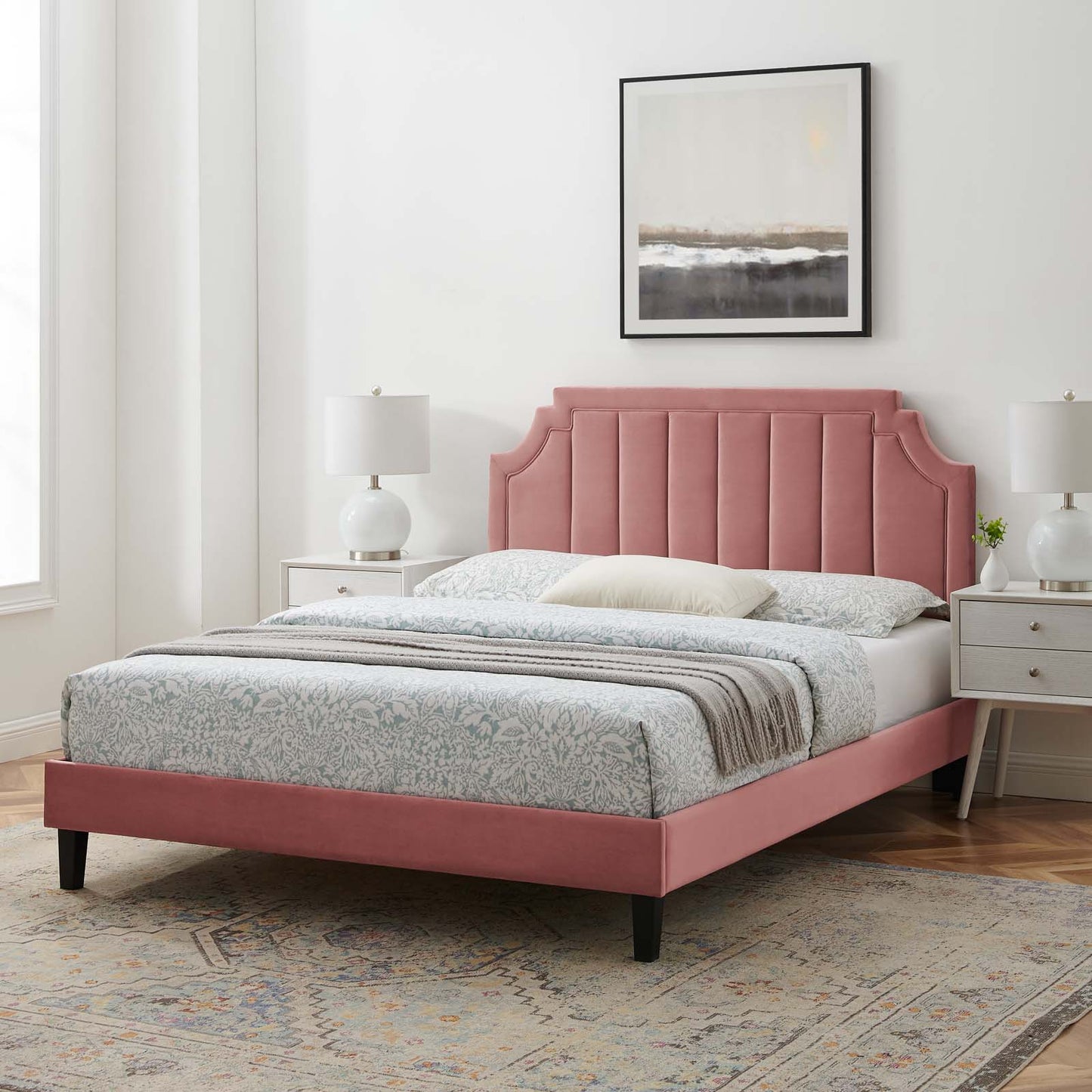 Modway Sienna Performance Velvet Queen Platform Bed - MOD-6714 | Beds | Modishstore - 59