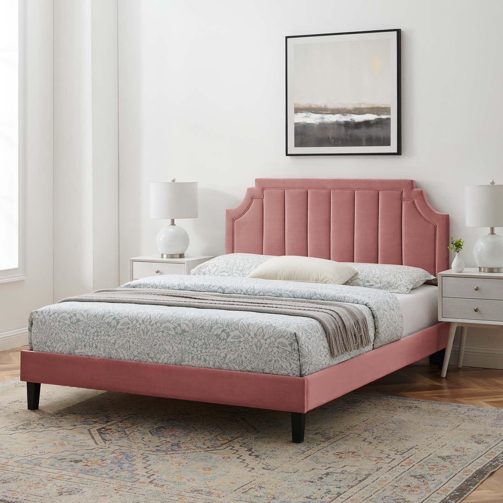 Modway Sienna Performance Velvet Queen Platform Bed - MOD-6714 | Beds | Modishstore - 59