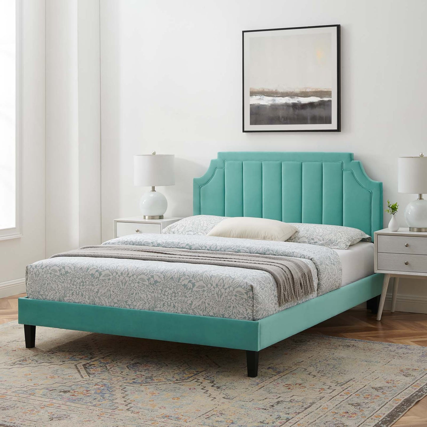 Modway Sienna Performance Velvet Queen Platform Bed - MOD-6714 | Beds | Modishstore - 60