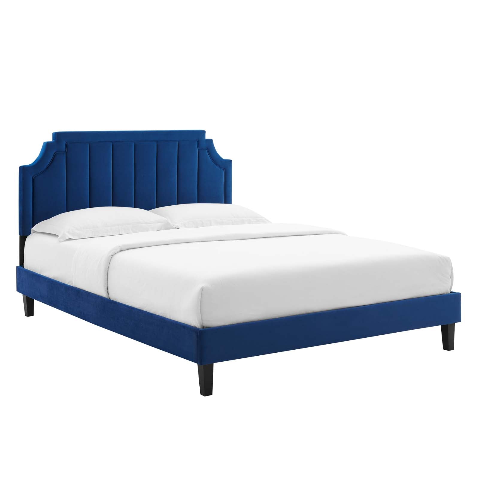 Modway Sienna Performance Velvet Queen Platform Bed | Beds | Modishstore-30