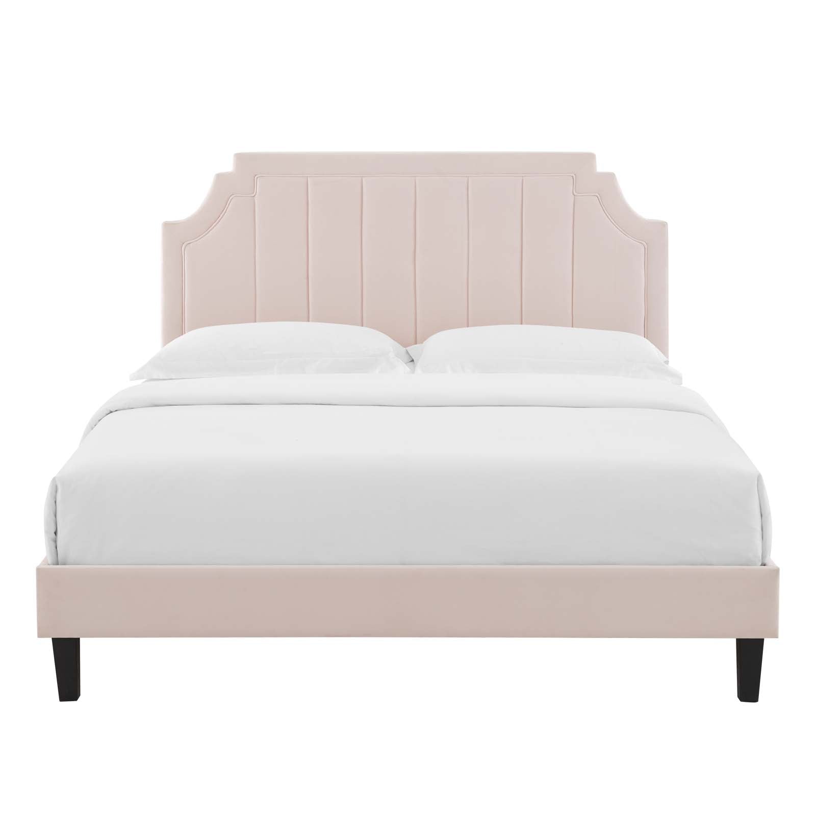 Modway Sienna Performance Velvet Queen Platform Bed | Beds | Modishstore-41