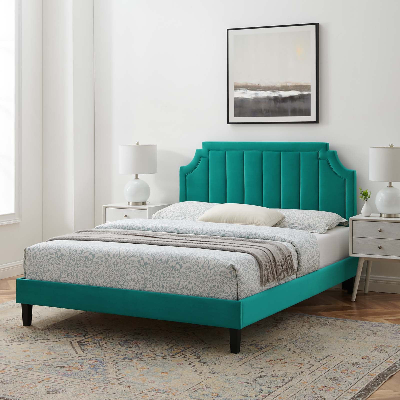Modway Sienna Performance Velvet Queen Platform Bed - MOD-6714 | Beds | Modishstore - 62