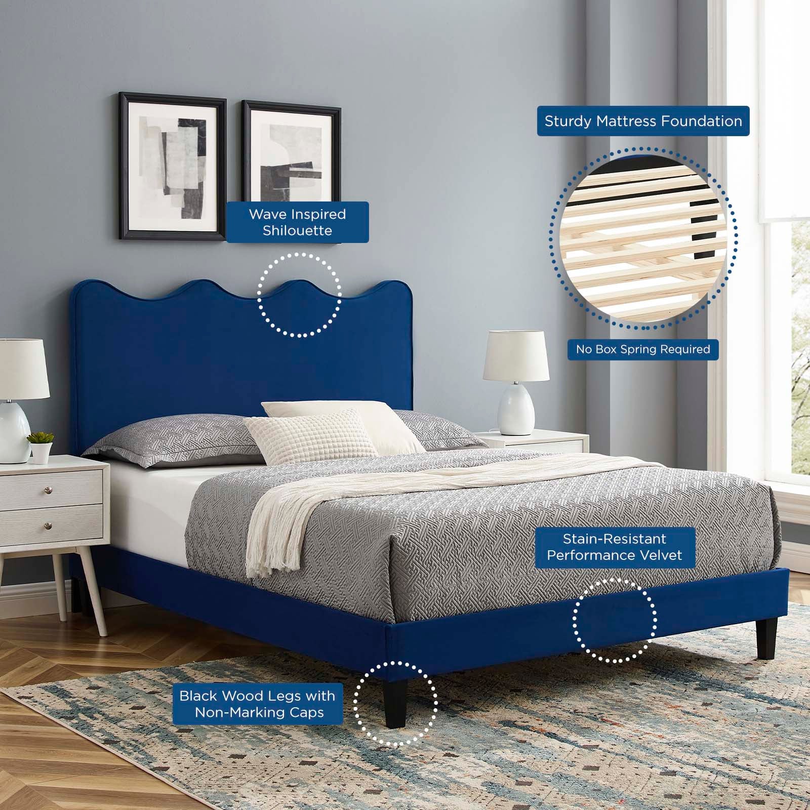 Current Performance Velvet Twin Platform Bed By Modway - MOD-6729 | Beds | Modishstore - 47