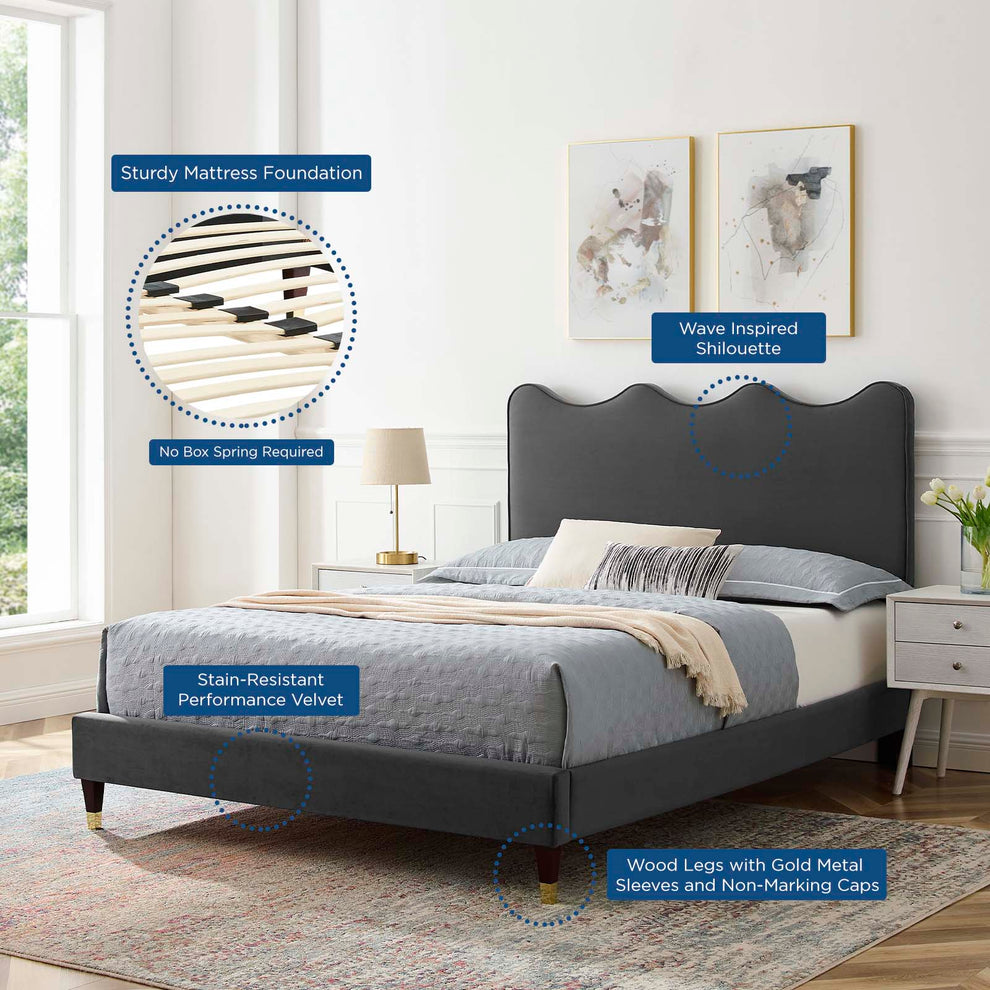 Current Performance Velvet Full Platform Bed By Modway - MOD-6731 | Beds | Modishstore - 4