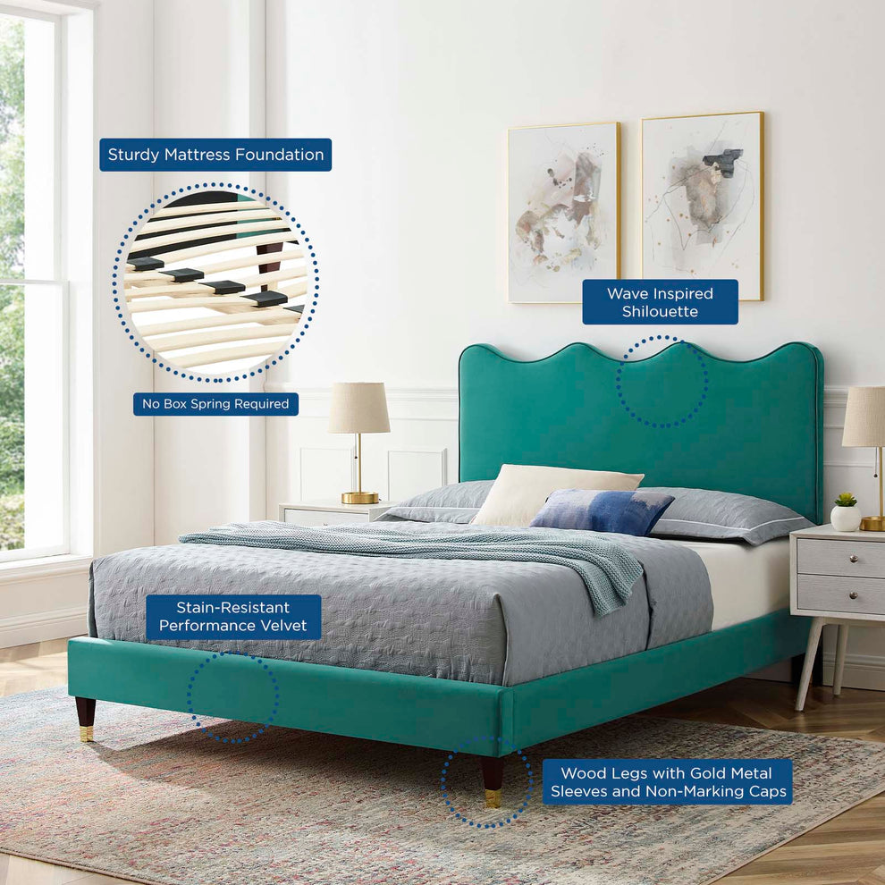 Current Performance Velvet Full Platform Bed By Modway - MOD-6731 | Beds | Modishstore - 69