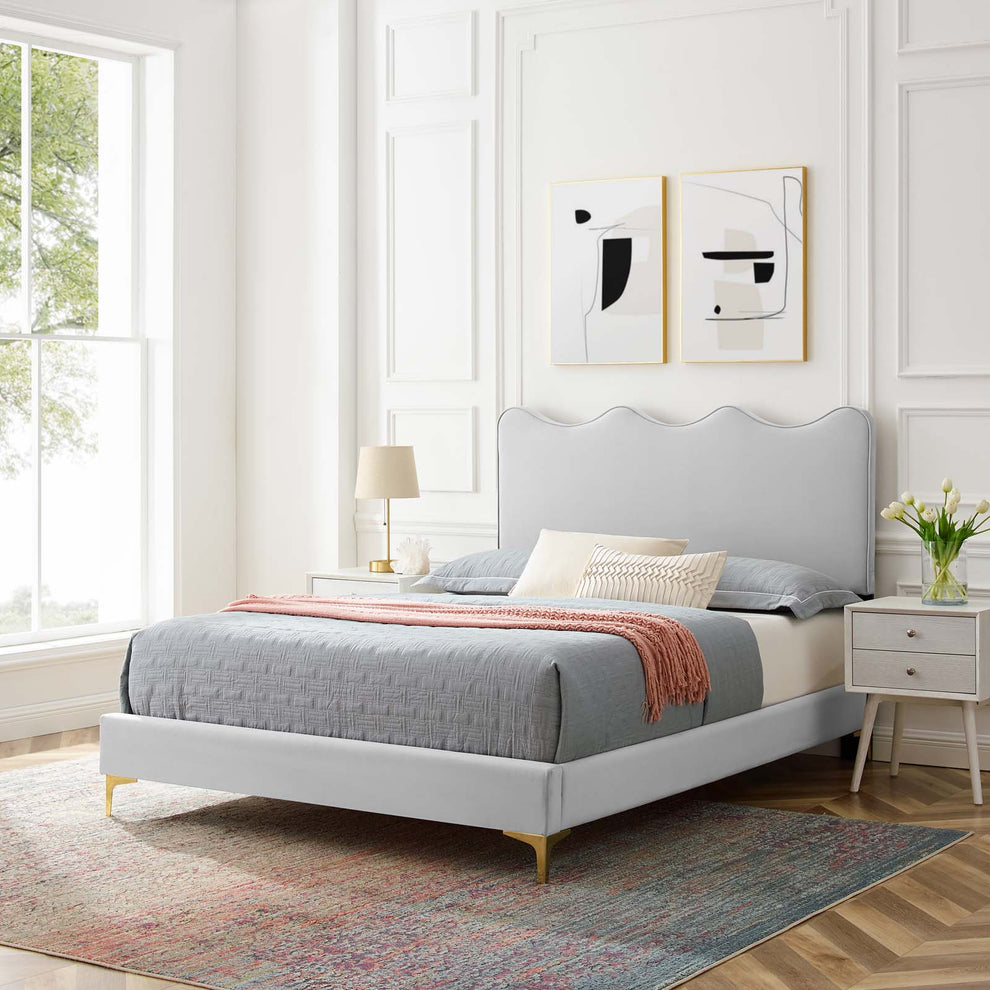 Current Performance Velvet Queen Platform Bed By Modway - MOD-6733 | Beds | Modishstore - 26