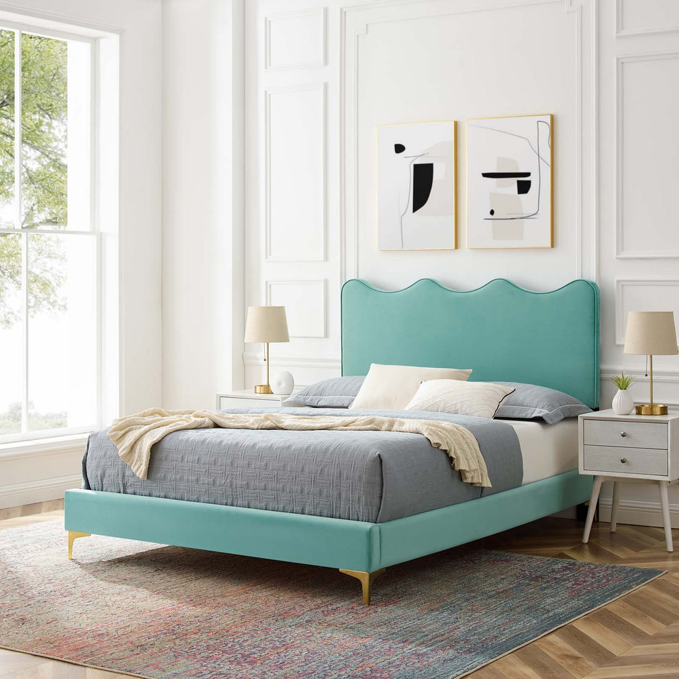 Current Performance Velvet Queen Platform Bed By Modway - MOD-6733 | Beds | Modishstore - 37