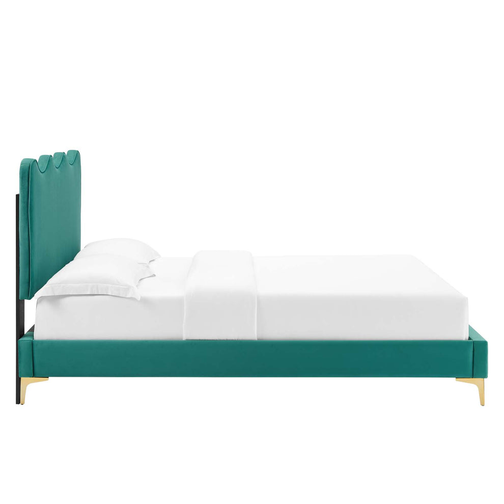 Current Performance Velvet Queen Platform Bed By Modway - MOD-6733 | Beds | Modishstore - 72