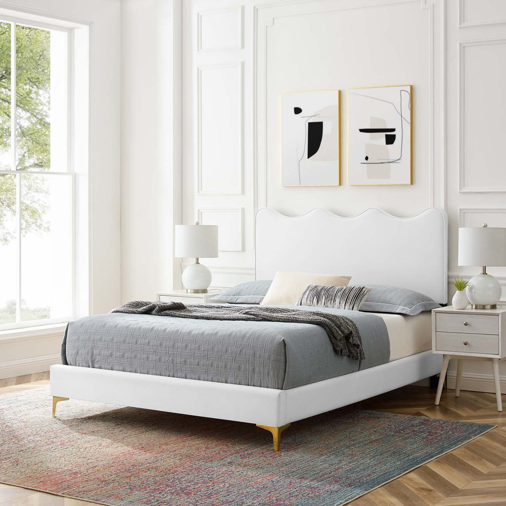 Current Performance Velvet Queen Platform Bed By Modway - MOD-6733 | Beds | Modishstore - 81