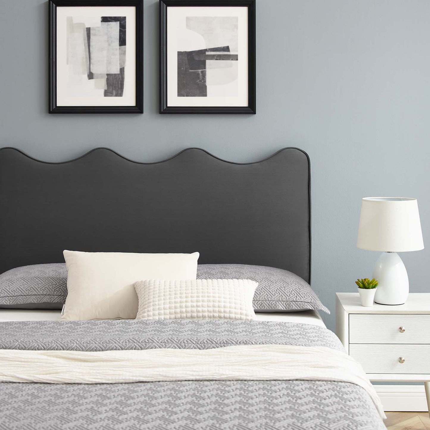 Current Performance Velvet Queen Platform Bed By Modway - Mod-6735 | Beds | Modishstore - 3
