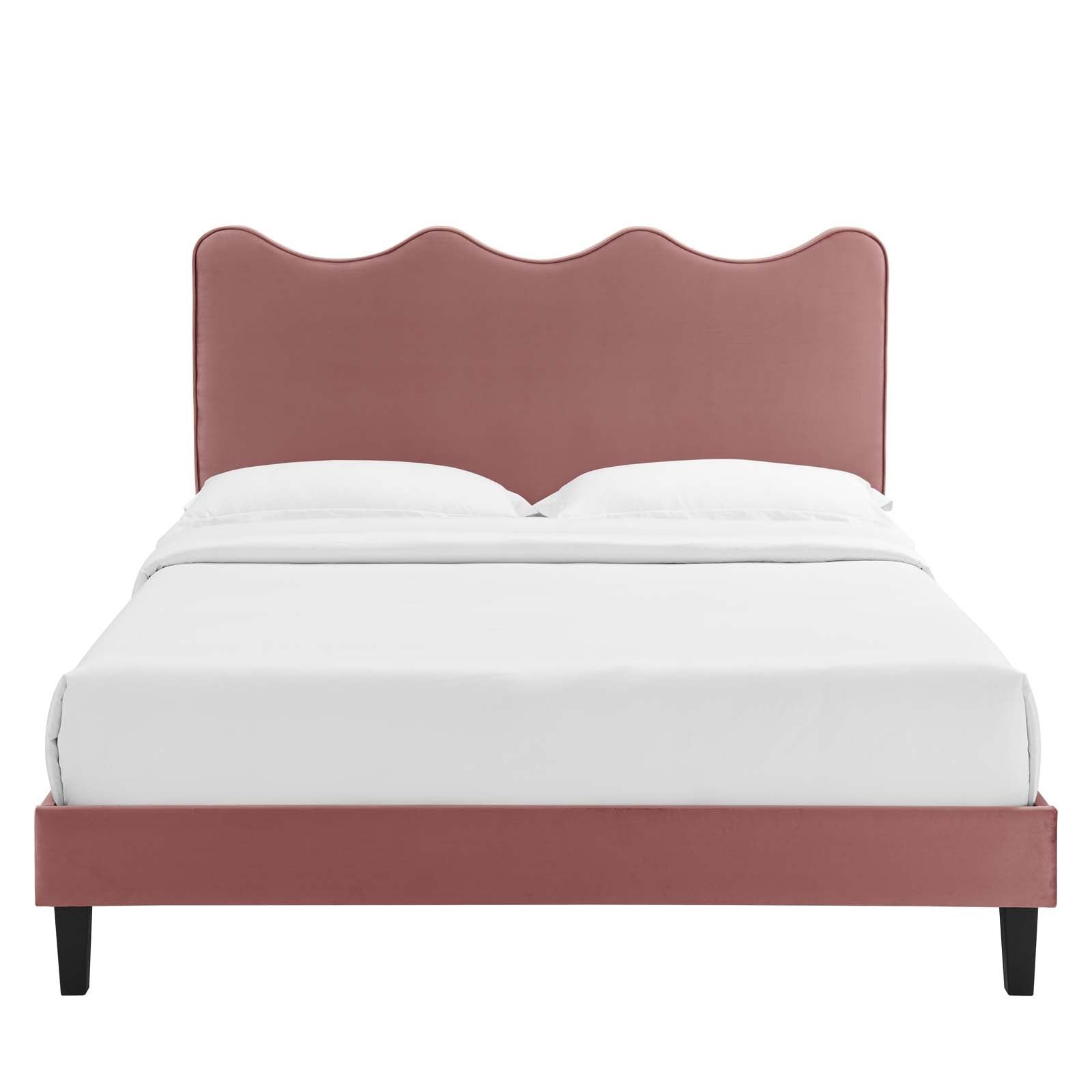 Current Performance Velvet Queen Platform Bed By Modway - Mod-6735 | Beds | Modishstore - 19