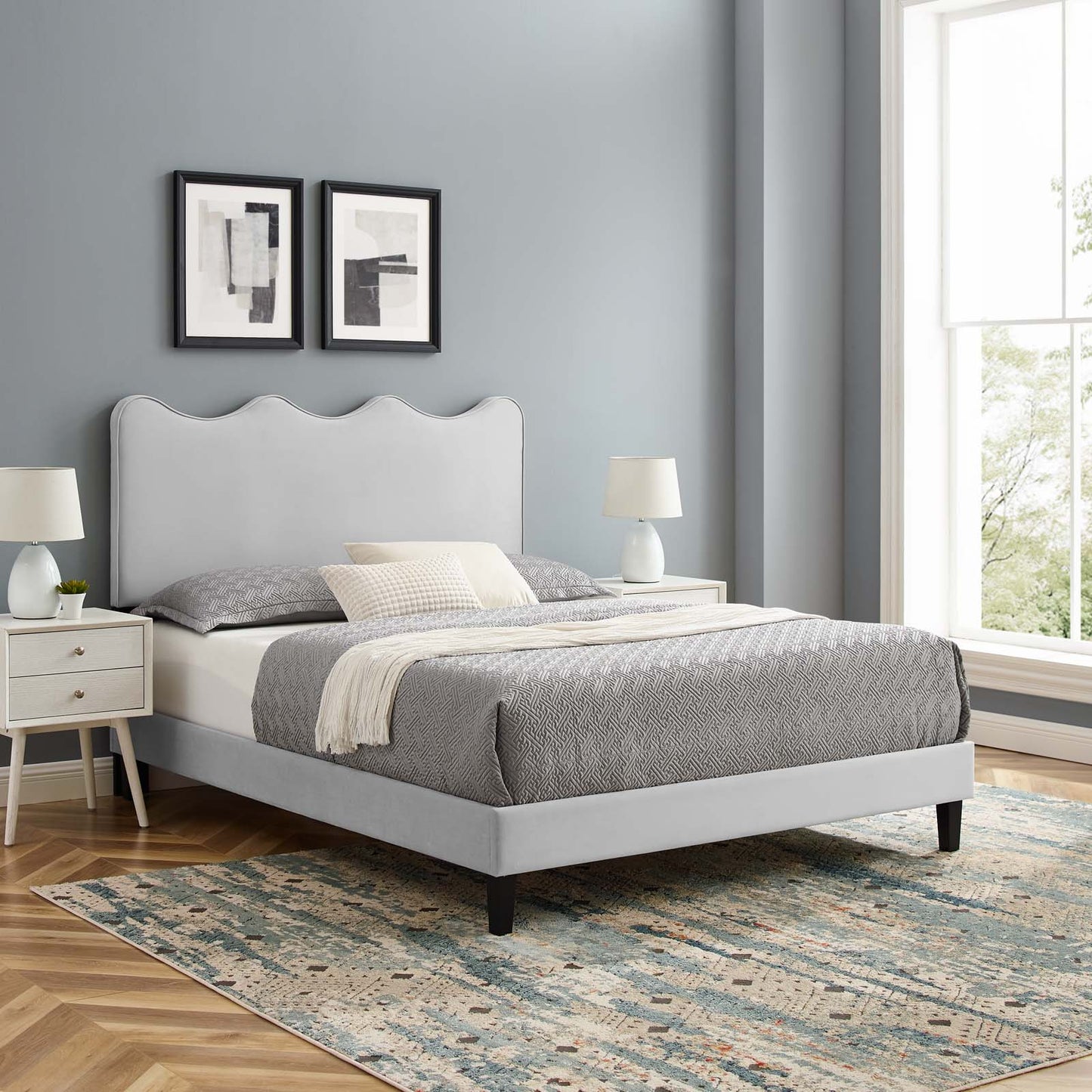 Current Performance Velvet Queen Platform Bed By Modway - Mod-6735 | Beds | Modishstore - 26