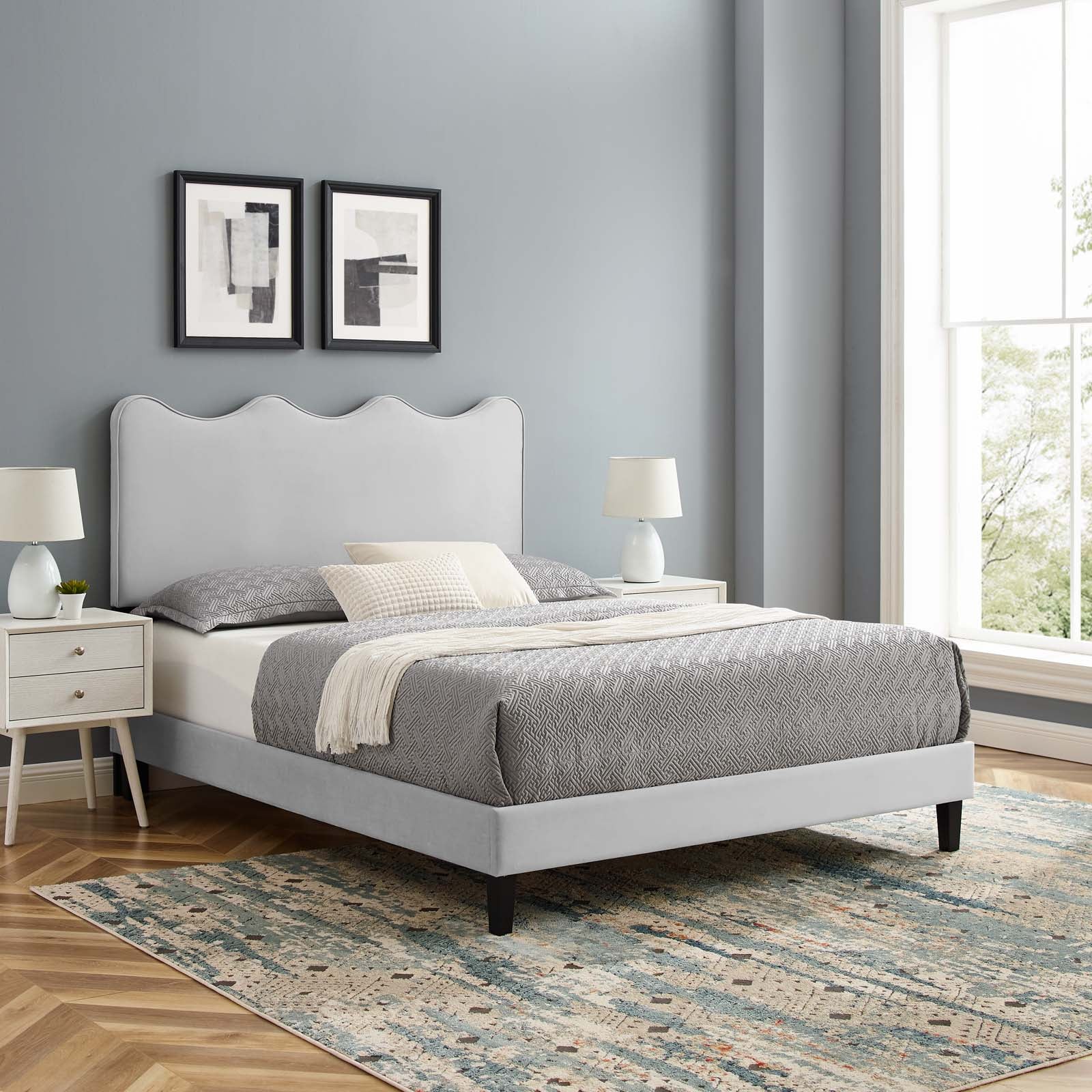 Current Performance Velvet Queen Platform Bed By Modway - Mod-6735 | Beds | Modishstore - 26