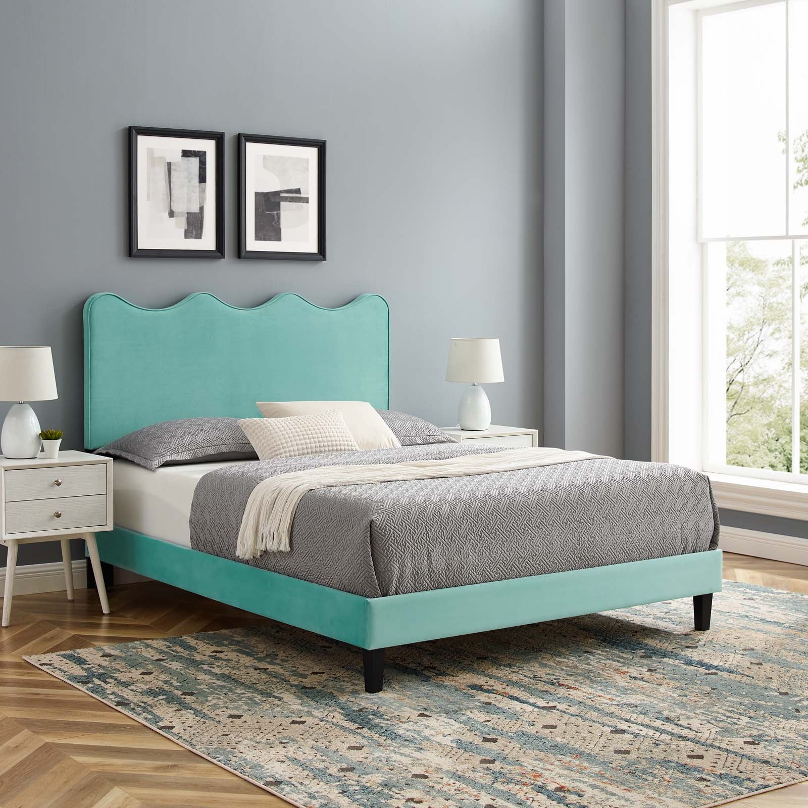 Current Performance Velvet Queen Platform Bed By Modway - Mod-6735 | Beds | Modishstore - 37