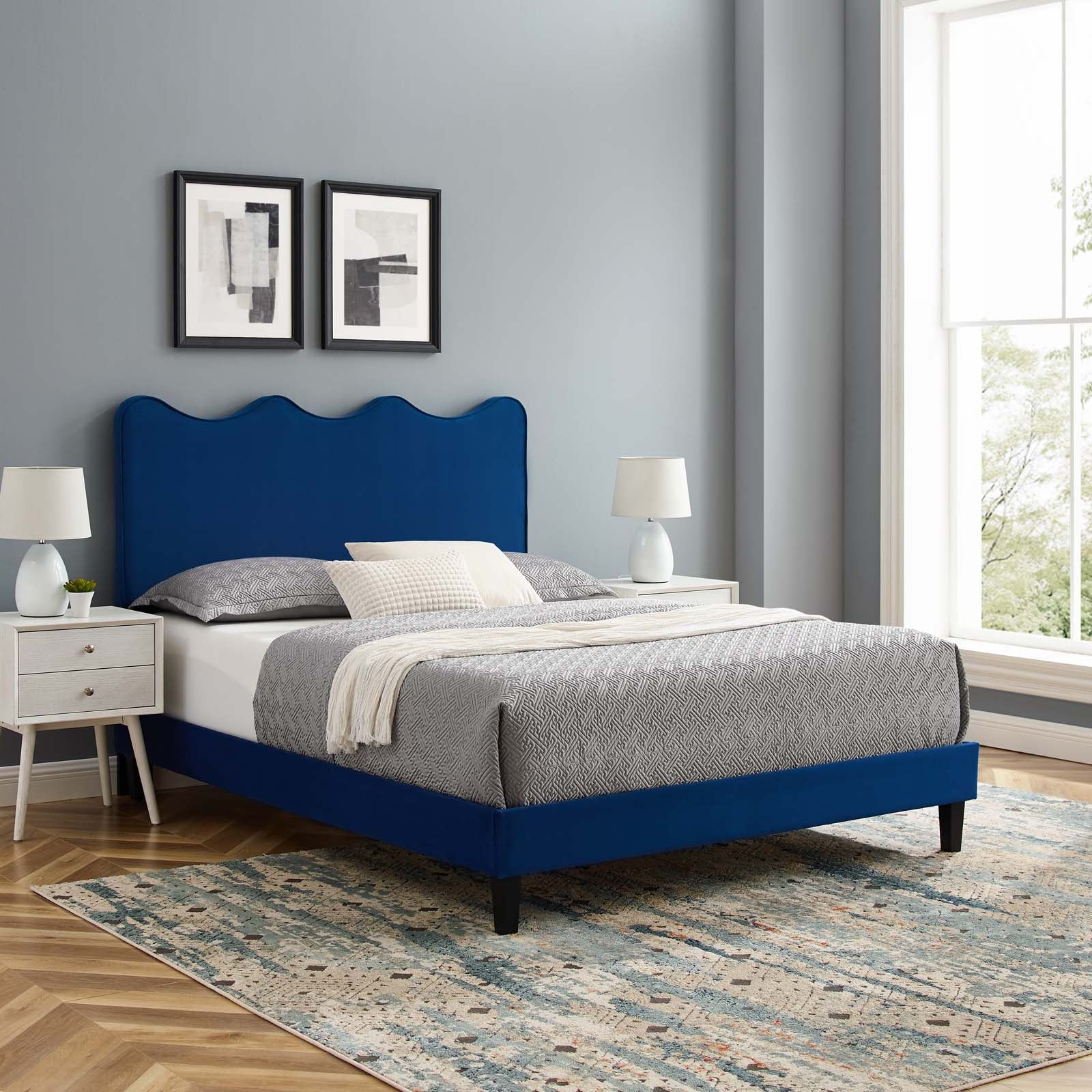 Current Performance Velvet Queen Platform Bed By Modway - Mod-6735 | Beds | Modishstore - 48