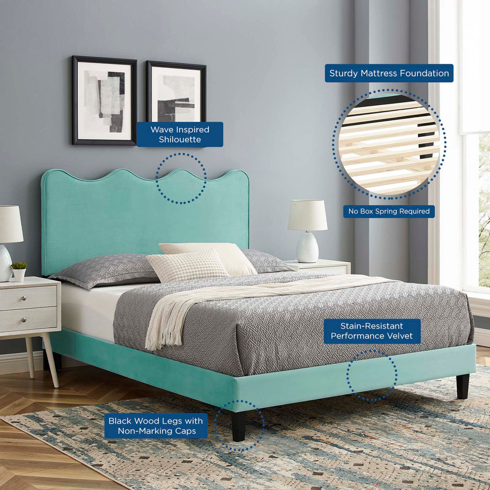 Current Performance Velvet King Platform Bed By Modway - MOD-6738 | Beds | Modishstore - 36