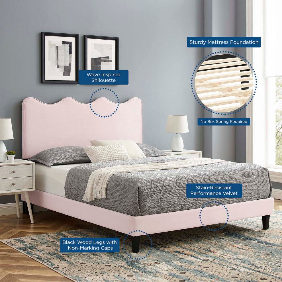 Current Performance Velvet King Platform Bed By Modway - MOD-6738 | Beds | Modishstore - 58