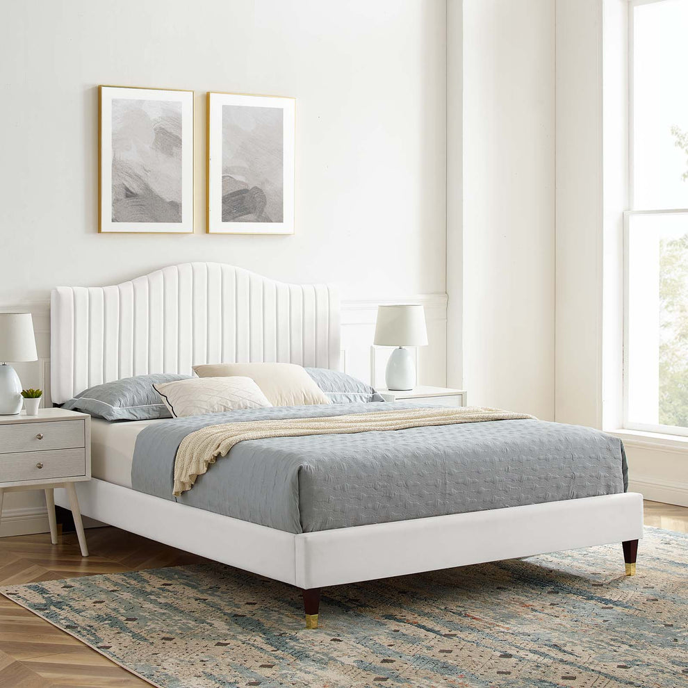 Modway Juniper Channel Tufted Performance Velvet Queen Platform Bed - MOD-6740 | Beds | Modishstore - 29