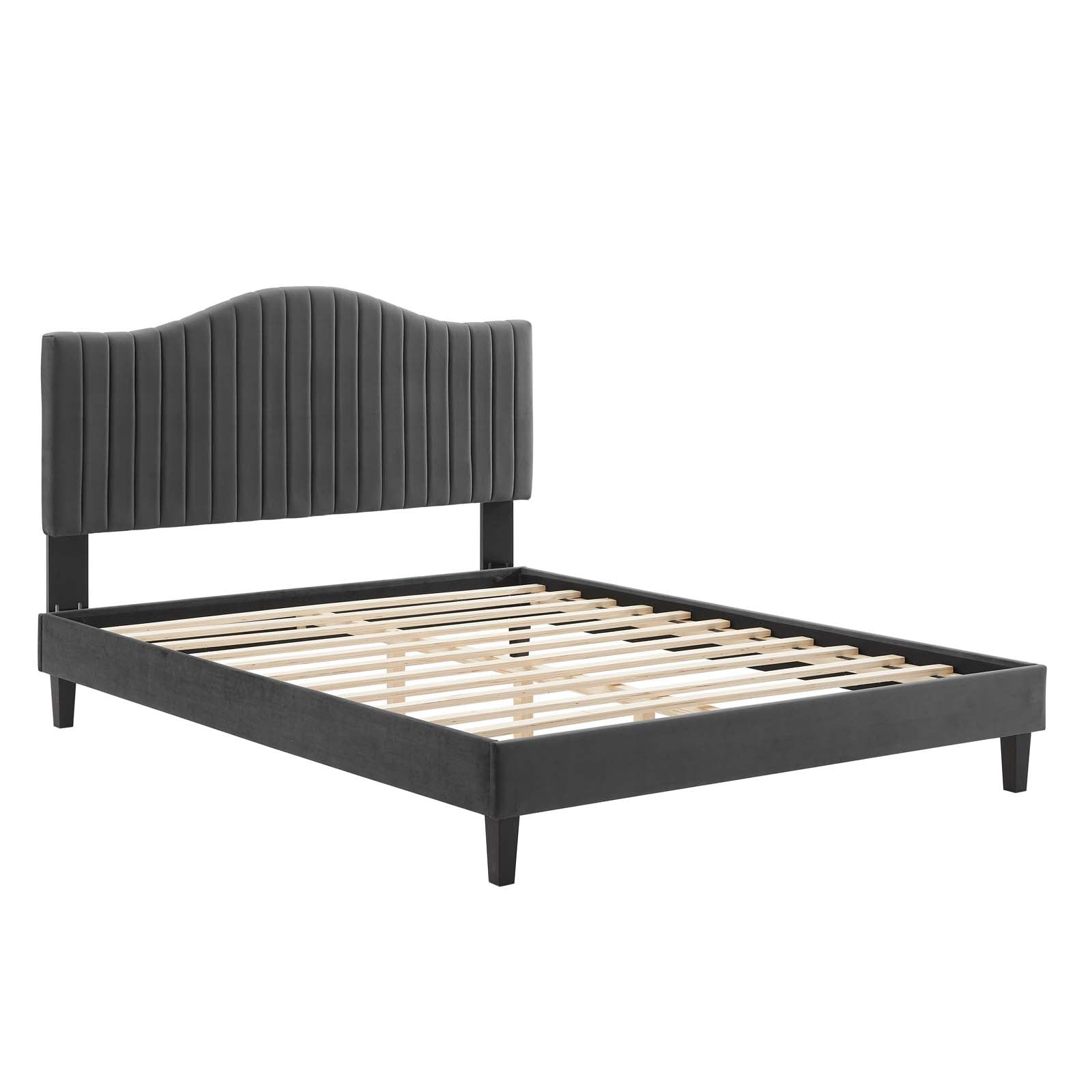 Modway Juniper Channel Tufted Performance Velvet Queen Platform Bed - MOD-6741 | Beds | Modishstore - 3