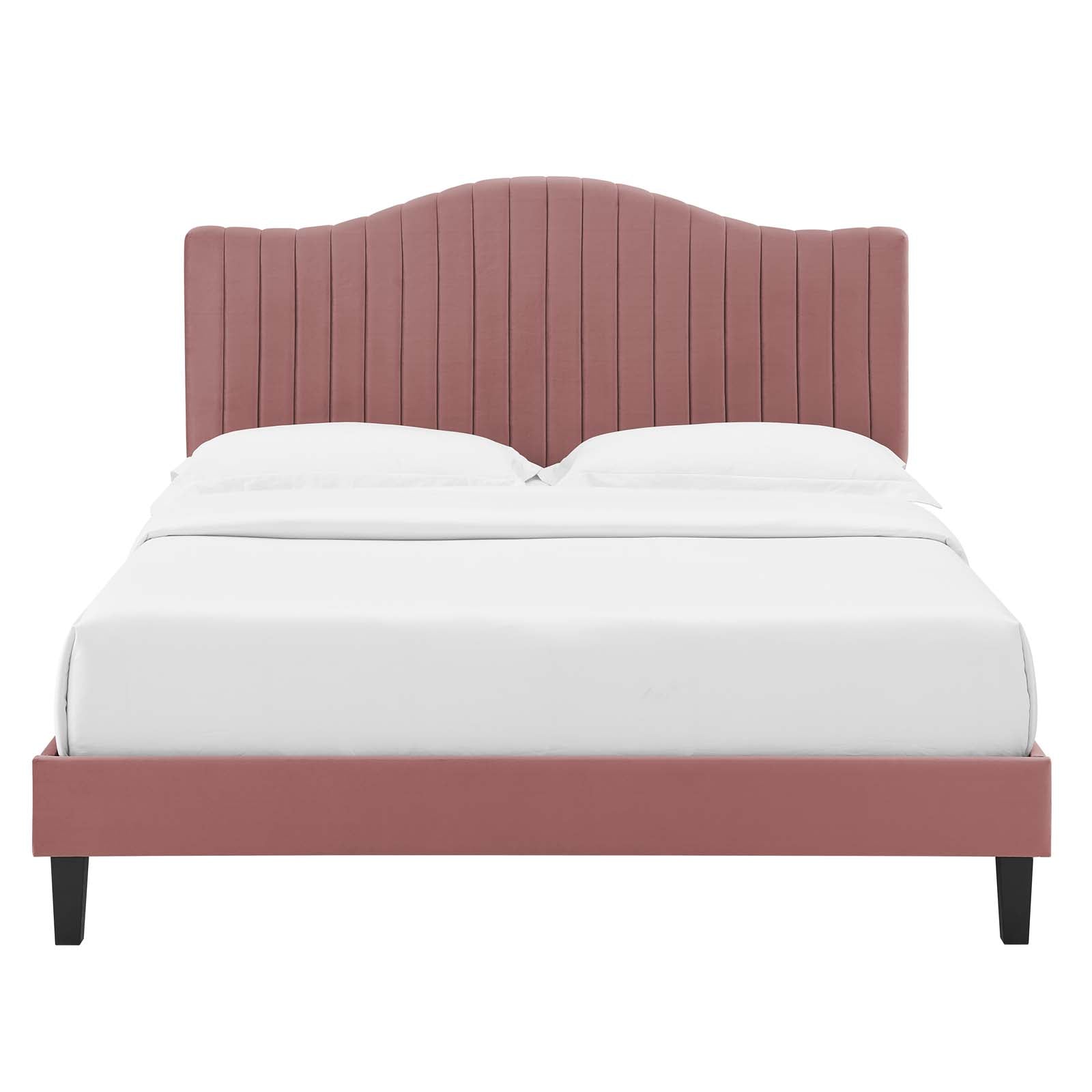 Modway Juniper Channel Tufted Performance Velvet Queen Platform Bed - MOD-6741 | Beds | Modishstore - 15
